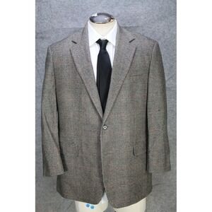 Brooks Brothers Blazer Men 41R Gray Glen Plaid Pure Merino Wool Loro Piana Italy